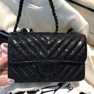 Chanel Chevron Mini Flap Bag 20cm Patent Leather Spring/Summer 2020 Collection - Image 6
