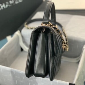Chanel Chevron Trendy CC Bag 25cm AS92236 Gold Hardware Lambskin Leather Spring/Summer 2022 Collection - Image 6