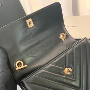 Chanel Chevron Trendy CC Bag 25cm AS92236 Gold Hardware Lambskin Leather Spring/Summer 2022 Collection - Image 7