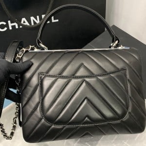 Chanel Chevron Trendy CC Bag 25cm AS92236 Silver Hardware Lambskin Leather Spring/Summer 2022 Collection - Image 3