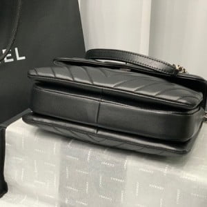 Chanel Chevron Trendy CC Bag 25cm AS92236 Silver Hardware Lambskin Leather Spring/Summer 2022 Collection - Image 4
