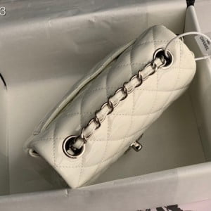 Chanel Classic Flap Bag 18cm Silver Hardware Patent Leather Spring/Summer 2020 Collection - Image 7