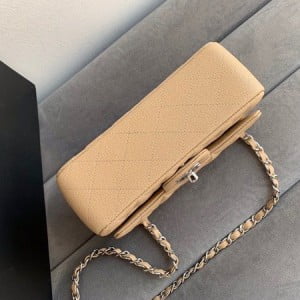 Chanel Classic Flap Bag 20cm Silver Hardware Caviar Leather Spring/Summer 2020 Collection - Image 3