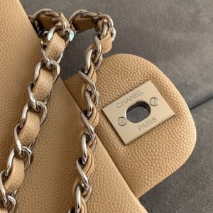 Chanel Classic Flap Bag 20cm Silver Hardware Caviar Leather Spring/Summer 2020 Collection - Image 8
