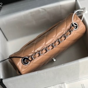 Chanel Classic Flap Bag 20cm Silver Hardware Patent Leather Spring/Summer 2020 Collection - Image 8