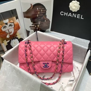 Chanel Classic Flap Bag 25cm Lambskin Leather Rainbow Hardware Cruise Spring/Summer 2022 Collection - Image 8