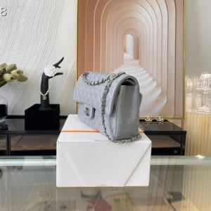 Chanel Classic Flap Bag 25cm Silver Hardware Lambskin Leather Spring/Summer 2021 Collection - Image 3