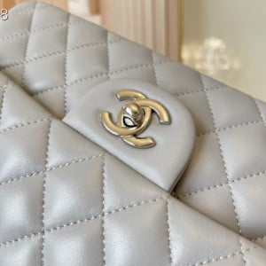 Chanel Classic Flap Bag 25cm Silver Hardware Lambskin Leather Spring/Summer 2021 Collection - Image 5