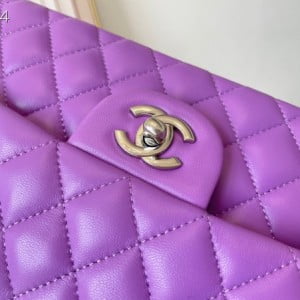 Chanel Classic Flap Bag 25cm Silver Hardware Lambskin Leather Spring/Summer 2021 Collection - Image 7