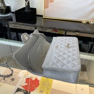 Chanel Classic Flap Bag 25cm Silver Hardware Lambskin Leather Spring/Summer 2021 Collection - Image 7