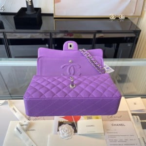 Chanel Classic Flap Bag 25cm Silver Hardware Lambskin Leather Spring/Summer 2021 Collection - Image 8