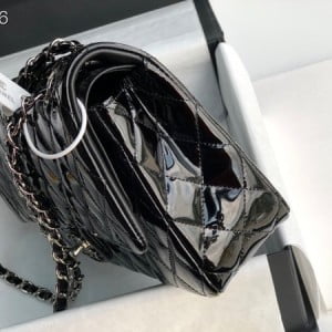 Chanel Classic Flap Bag 25cm Silver Hardware Patent Leather Spring/Summer 2020 Collection - Image 4