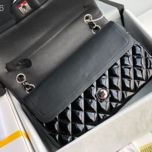 Chanel Classic Flap Bag 25cm Silver Hardware Patent Leather Spring/Summer 2020 Collection - Image 5