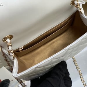 Chanel Classic Flap With Charm Chain With CC Details On Strap Bag 18cm Shiny Gold Hardware Lambskin Leather Fall/Winter 2020 Collection - Image 8