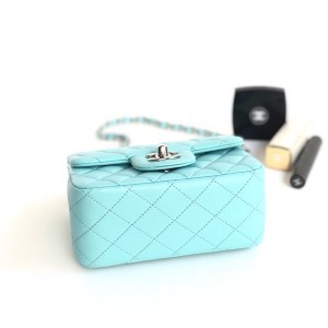 Chanel Classic Mini Flap Bag 18cm AS1115 Silver Hardware Lambskin Leather Spring/Summer 2022 Collection - Image 3