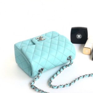 Chanel Classic Mini Flap Bag 18cm AS1115 Silver Hardware Lambskin Leather Spring/Summer 2022 Collection - Image 4