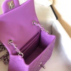 Chanel Classic Mini Flap Bag 18cm AS1115 Silver Hardware Lambskin Leather Spring/Summer 2022 Collection - Image 5