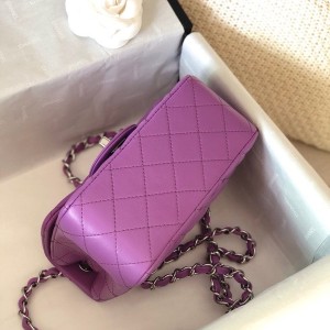 Chanel Classic Mini Flap Bag 18cm AS1115 Silver Hardware Lambskin Leather Spring/Summer 2022 Collection - Image 6