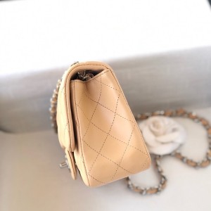Chanel Classic Mini Flap Bag 18cm AS1115 Silver Hardware Lambskin Leather Spring/Summer 2022 Collection - Image 9