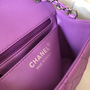 Chanel Classic Mini Flap Bag 18cm AS1115 Silver Hardware Lambskin Leather Spring/Summer 2022 Collection - Image 9