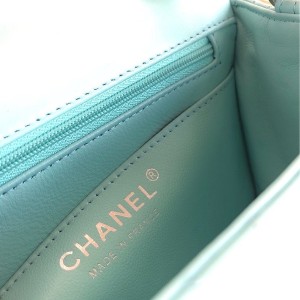 Chanel Classic Mini Flap Bag 18cm AS1115 Silver Hardware Lambskin Leather Spring/Summer 2022 Collection - Image 9