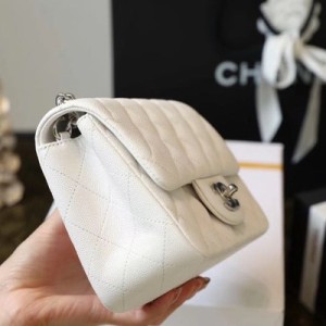 Chanel Classic Mini Flap Bag 18cm Silver Hardware Caviar Leather Spring/Summer 2020 Collection - Image 3
