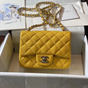 Chanel Classic Mini Flap Bag 18cm Silver Hardware Caviar Leather Spring/Summer 2020 Collection - Image 3