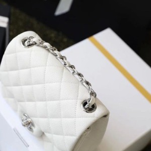 Chanel Classic Mini Flap Bag 18cm Silver Hardware Caviar Leather Spring/Summer 2020 Collection - Image 4