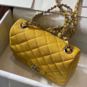 Chanel Classic Mini Flap Bag 18cm Silver Hardware Caviar Leather Spring/Summer 2020 Collection - Image 6