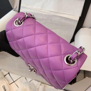 Chanel Classic Mini Flap Bag 18cm Silver Hardware Lambskin Leather Spring/Summer 2020 Collection - Image 4