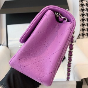 Chanel Classic Mini Flap Bag 18cm Silver Hardware Lambskin Leather Spring/Summer 2020 Collection - Image 8