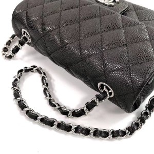 Chanel Classic Mini Flap Bag 20cm AS1116 Silver Hardware Grained Calfskin Leather Spring/Summer 2022 Collection - Image 5