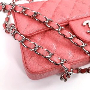 Chanel Classic Mini Flap Bag 20cm AS1116 Silver Hardware Grained Calfskin Leather Spring/Summer 2022 Collection - Image 7