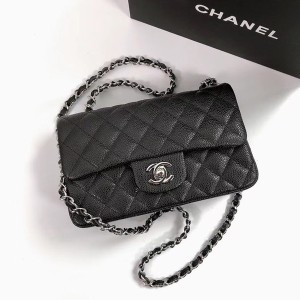 Chanel Classic Mini Flap Bag 20cm AS1116 Silver Hardware Grained Calfskin Leather Spring/Summer 2022 Collection - Image 10