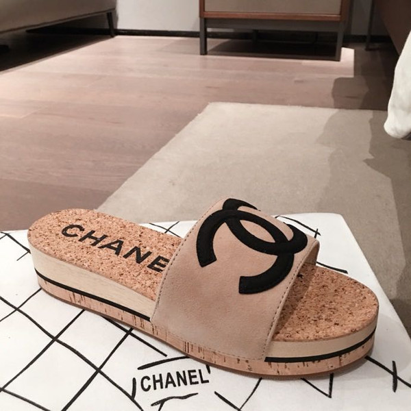 Chanel Cork Sandals Suede/Calfskin Leather Spring/Summer 2020 Collection Size