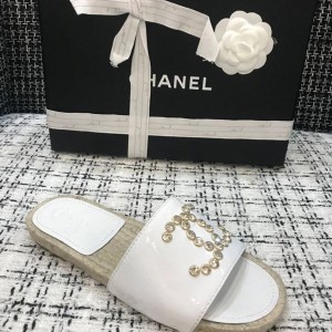 Chanel Crystal CC Espadrille Sandals Calfskin Leather Spring/Summer 2020 Collection - Image 6