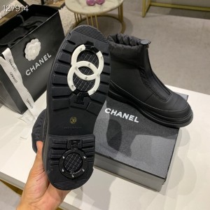 Chanel Down Ankle Boots Nylon/Calfskin Leather Fall/Winter 2020 Collection - Image 4