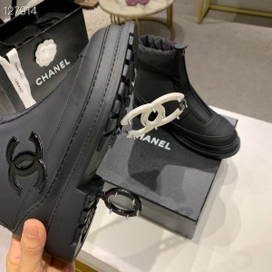 Chanel Down Ankle Boots Nylon/Calfskin Leather Fall/Winter 2020 Collection - Image 5