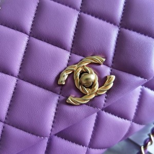 Chanel Flap Bag 25cm Gold Hardware Lambskin Leather Fall/Winter 2020 Collection - Image 4