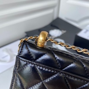 Chanel Flap Coin Purse With Chain Bag 12cm AP2290 Calfskin Leather Gold Hardware Spring/Summer 2022 Collection - Image 3