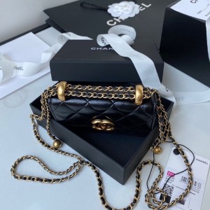 Chanel Flap Coin Purse With Chain Bag 12cm AP2290 Calfskin Leather Gold Hardware Spring/Summer 2022 Collection - Image 6