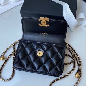 Chanel Flap Coin Purse With Chain Bag 12cm AP2290 Calfskin Leather Gold Hardware Spring/Summer 2022 Collection - Image 8