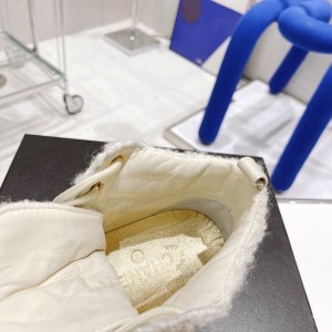 Chanel Lace Up Elastic Hi Top Sneakers Calfskin Leather Spring/Summer 2022 Collection - Image 9