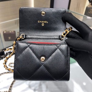 Chanel Mini Cardholder 19 Bag 12cm Lambskin Leather Gold Hardware Fall/Winter 2020 Collection - Image 4