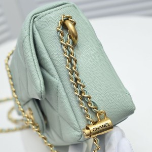 Chanel Mini Flap Bag 20cm AS2855 Grained Calfskin Leather Gold Hardware Spring/Summer 2022 Collection - Image 4