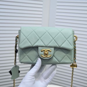 Chanel Mini Flap Bag 20cm AS2855 Grained Calfskin Leather Gold Hardware Spring/Summer 2022 Collection - Image 7