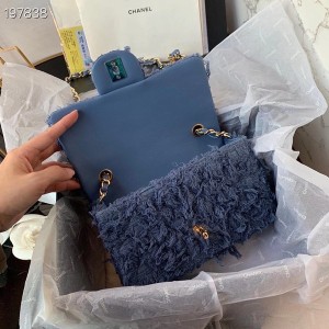 Chanel Mini Flap Bag 20cm Tweed/Lambskin Leather Gold Hardware Cruise 2021 Seasonal Collection - Image 7