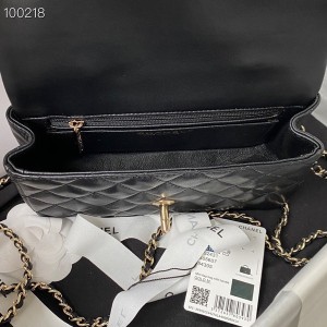 Chanel Mini Flap Bag with Top Handle 20cm AS2431 Lambskin Leather Fall/Winter 2022 Collection - Image 2