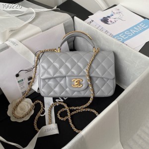 Chanel Mini Flap Bag with Top Handle 20cm AS2431 Lambskin Leather Fall/Winter 2022 Collection - Image 1