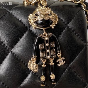 Chanel Mini Flap Bag with Top Handle 20cm AS2431 Lambskin Leather Fall/Winter 2022 Collection - Image 3